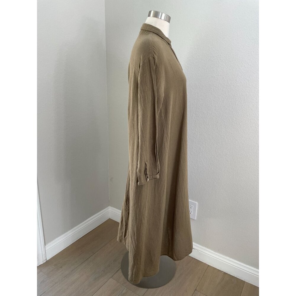 Samansa Mos2 Womens OS Button Up Long Dress Cotton Linen Minimalist Lagenlook - Picture 8 of 9